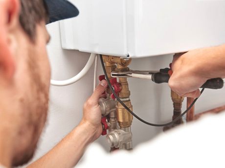 Man repairing the sink