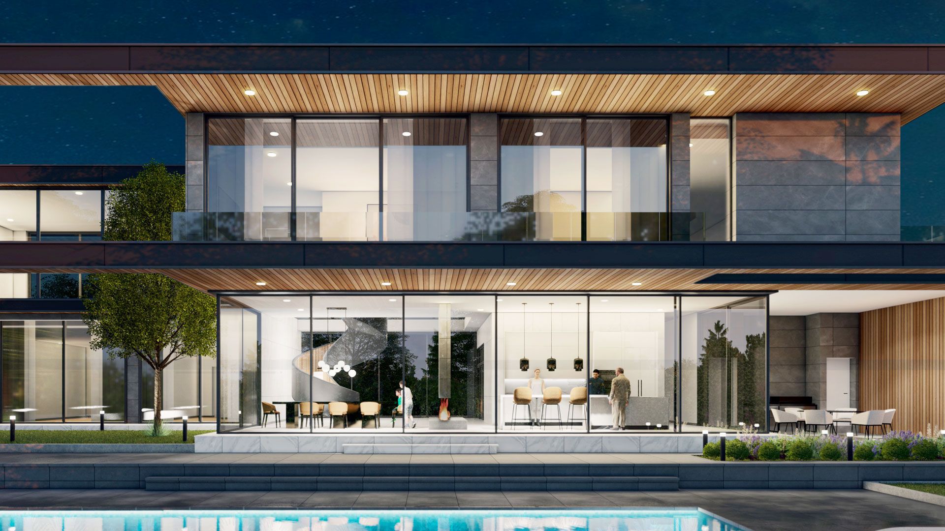 Landscape design with pool in Caulfield