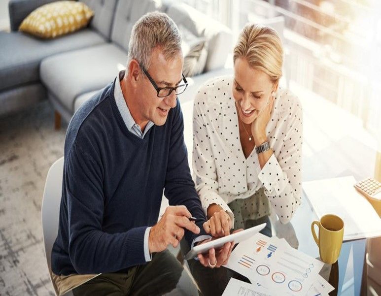 Couple Looking at Data Couple Looking at Data