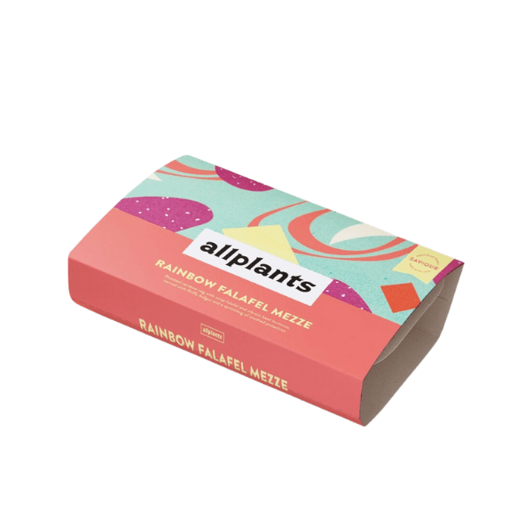 A box of allplants rainbow falafel mezze