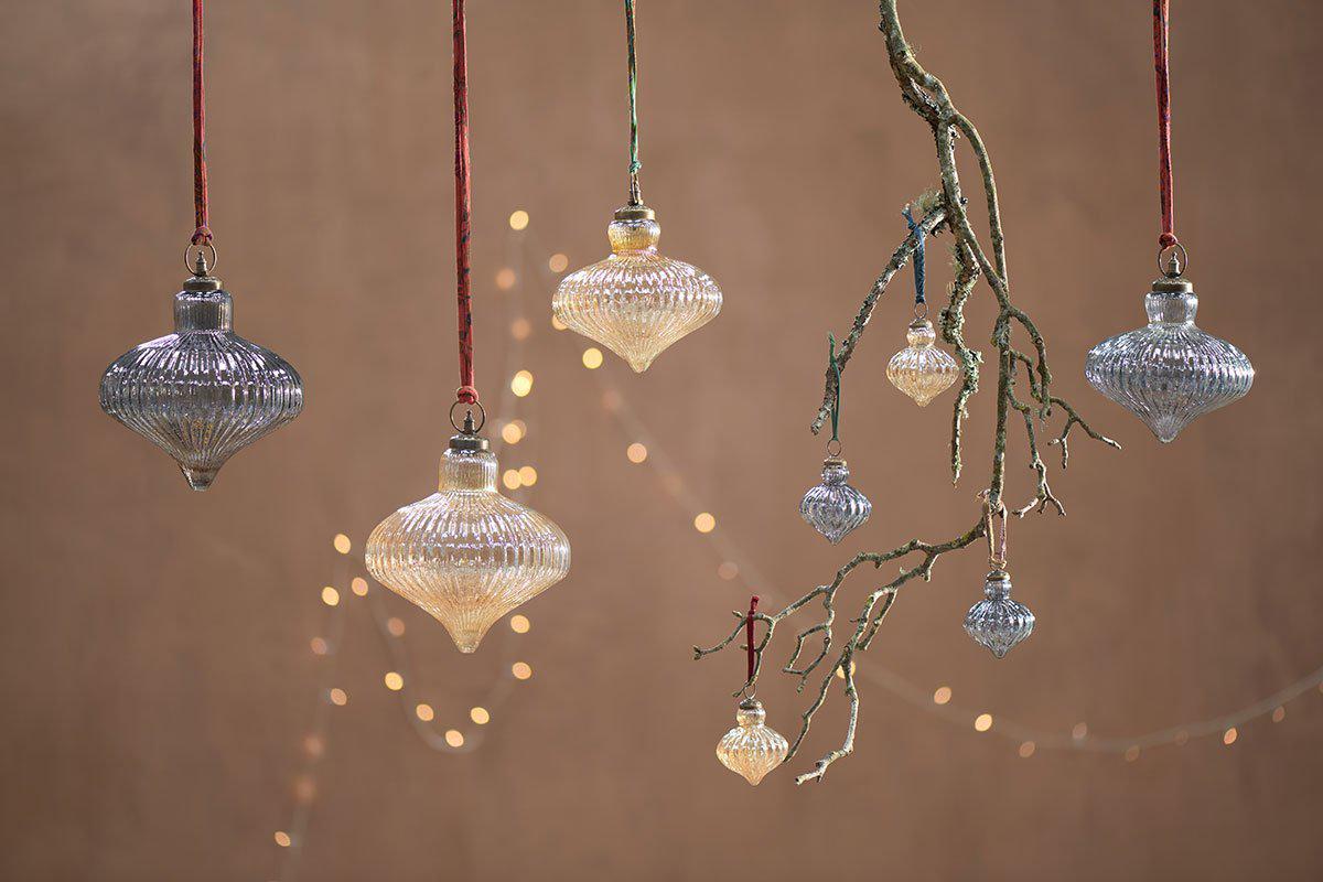 recycled glass handblown baubles