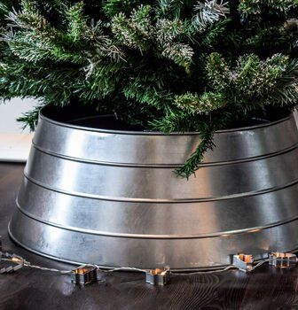 galvanised metal christmas tree skirt