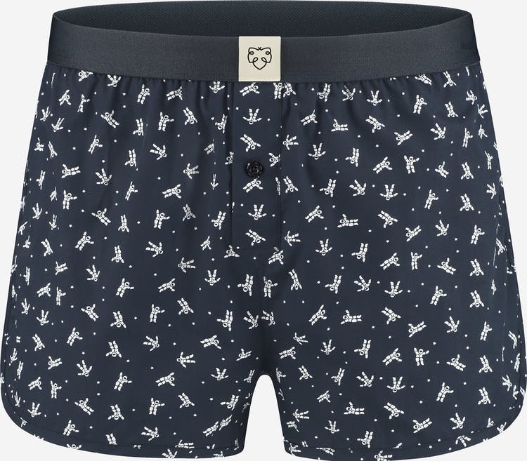 A pair of boxer shorts with a dragonfly pattern