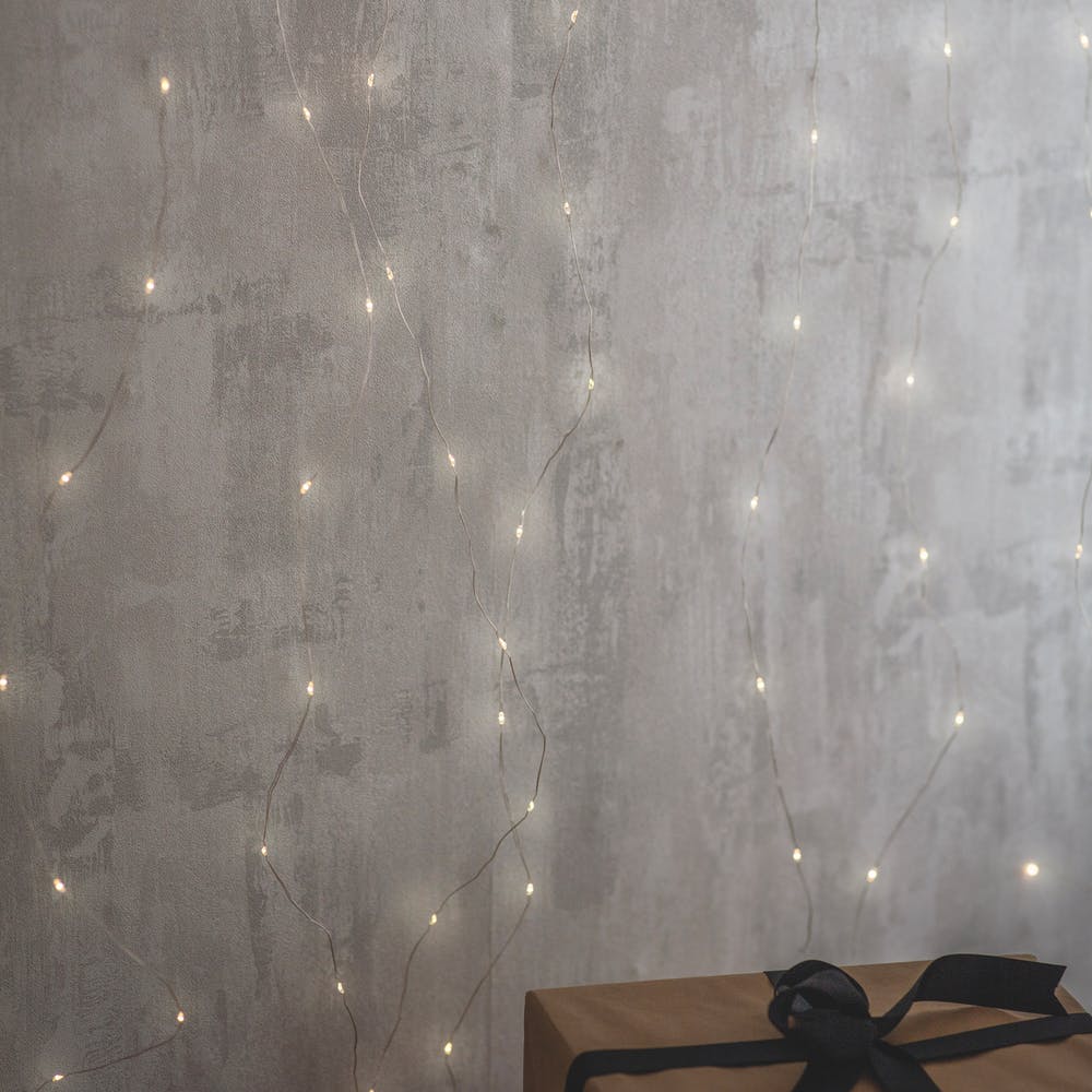 wire christmas lights curtain