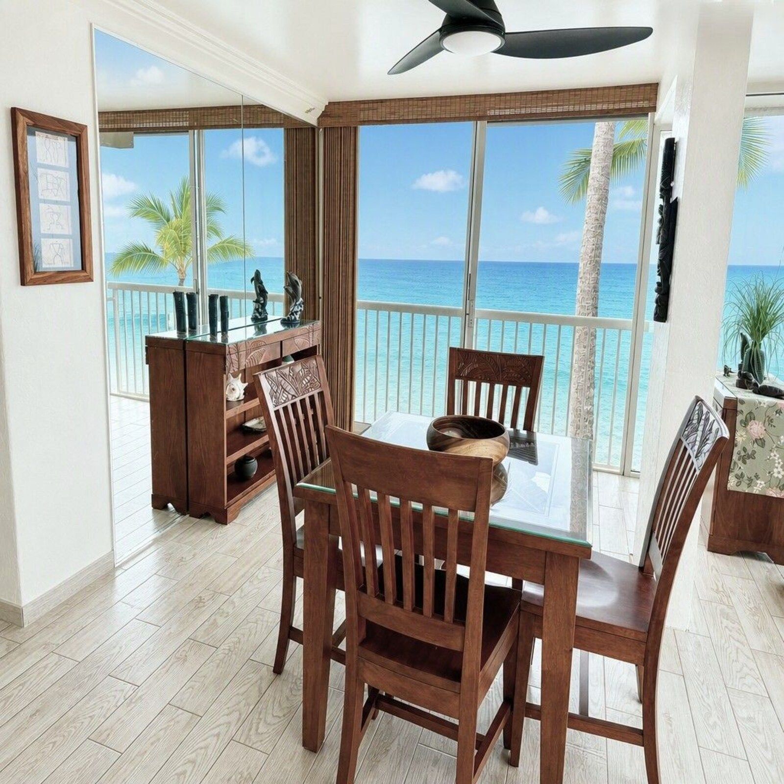 Living room sliders at 314 open to the ocean