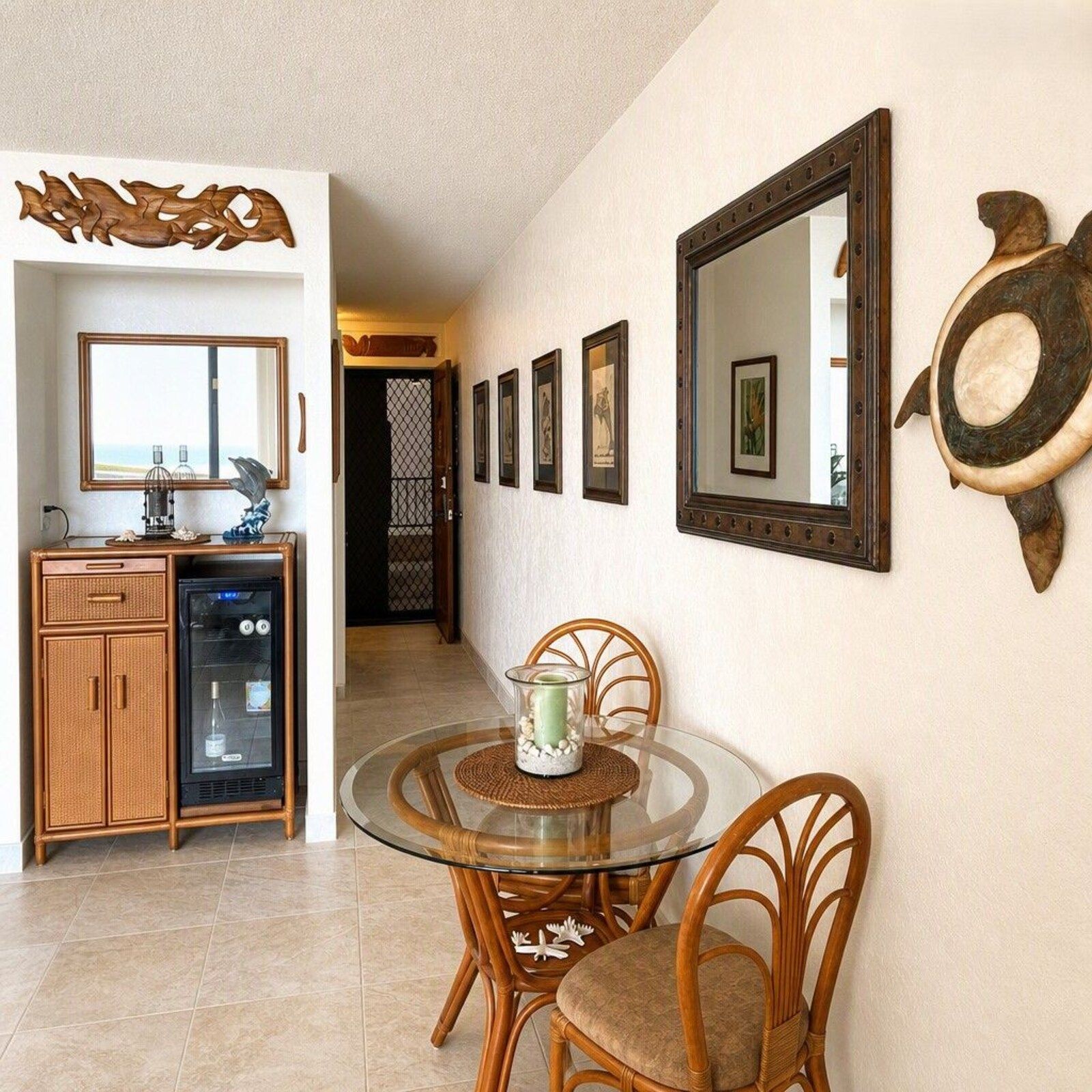A22 dining table with chairs near the sliders
