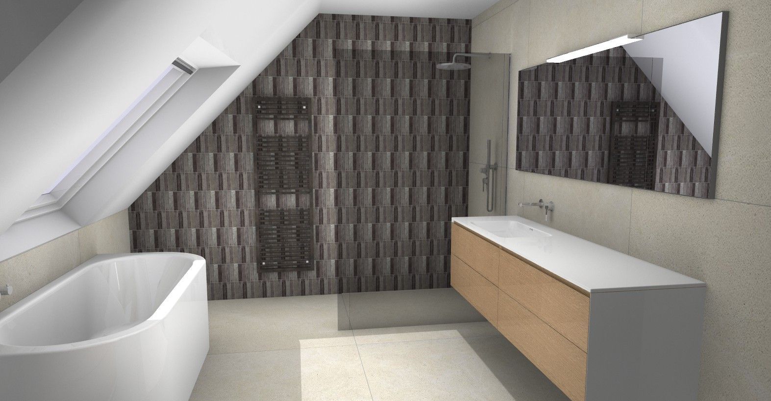 Une salle de bain avec baignoire, lavabo et miroir.