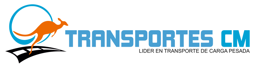 un logotipo de transportes cm con un canguro en el medio