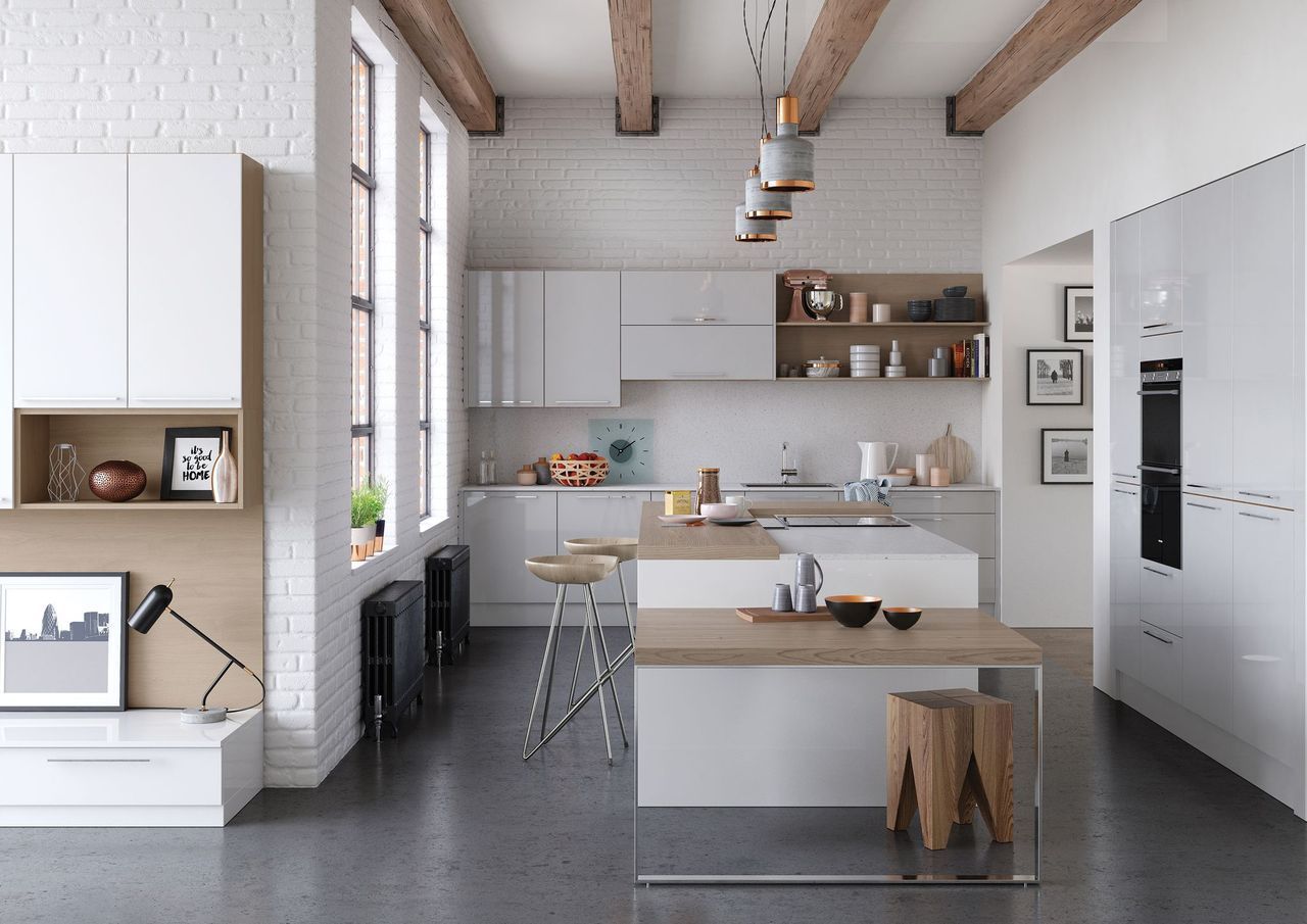 Zola Gloss Kitchen Collection - White & Light Grey