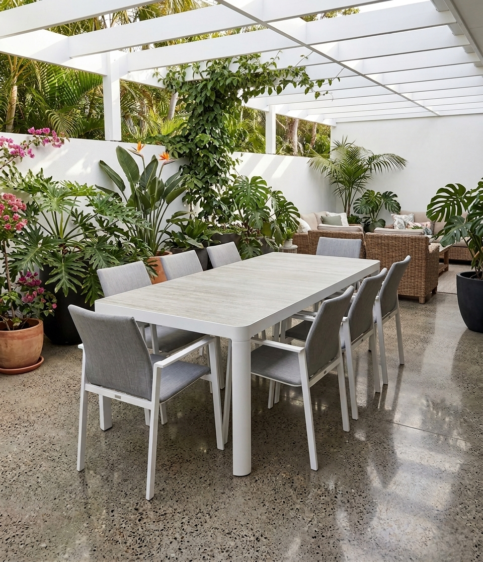ceramic tile table, aluminium
Somerton Park, SA — The Outdoor Scene