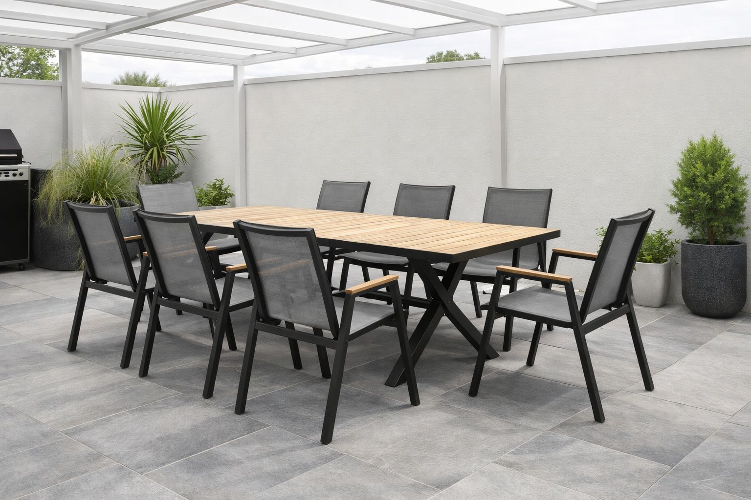 Teak extension table, outdoor extension table, timber extension table, the outdoor scene, somerton park sa