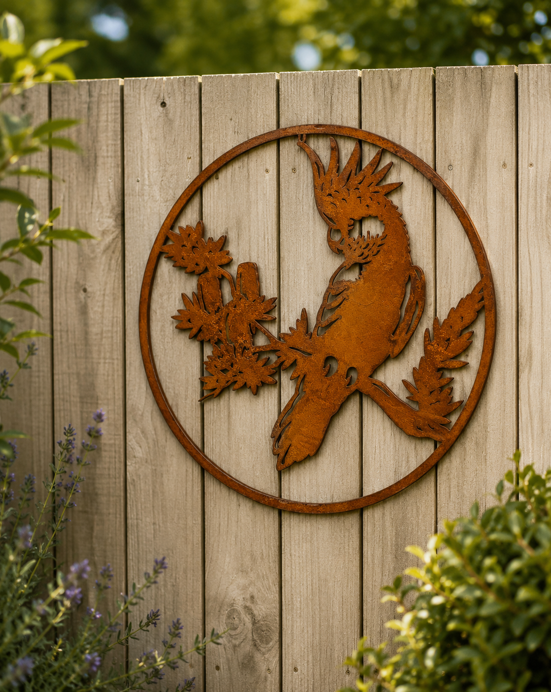 Cockatoo metal wall art, metal wall art, the outdoor scene, somerton park sa