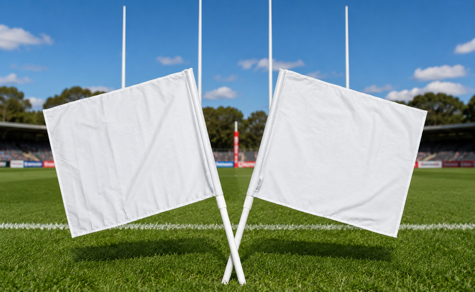 Goal Umpire flags, Umpire Flags Adelaide, Football umpire flags, AFL umpire flags, SANFL umpire flags, Umpire flags Somerton Park, The Outdoor Scene