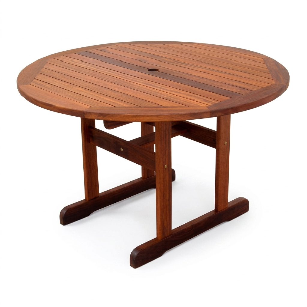 Kwila round table, merbau round table, round timber table, The Outdoor Scene, Somerton Park SA