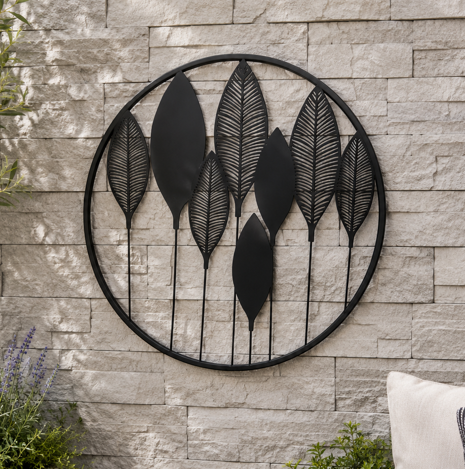 Leaves in circle metal wall art, metal wall art, the outdoor scene, somerton park sa
