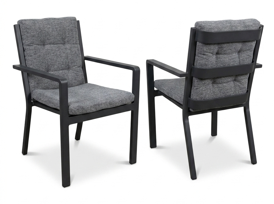 Aluminium outdoor dining chair, cushion outdoor dining chair, stacking outdoor dining chair, the outdoor scene, somerton park sa