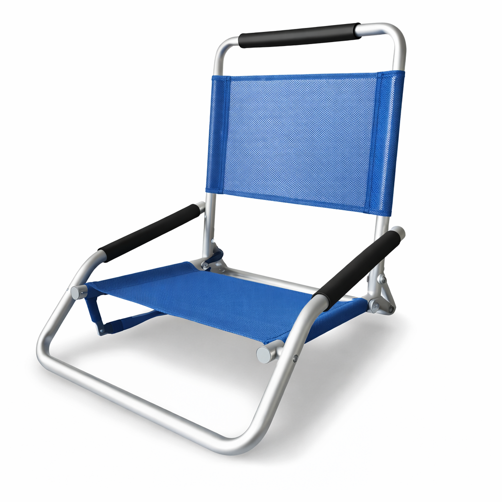 Ostrich Beach Bum Blue Front, beach chair adelaide, low concert chair, Somerton Park, The Outdoor Scene, low beach chair