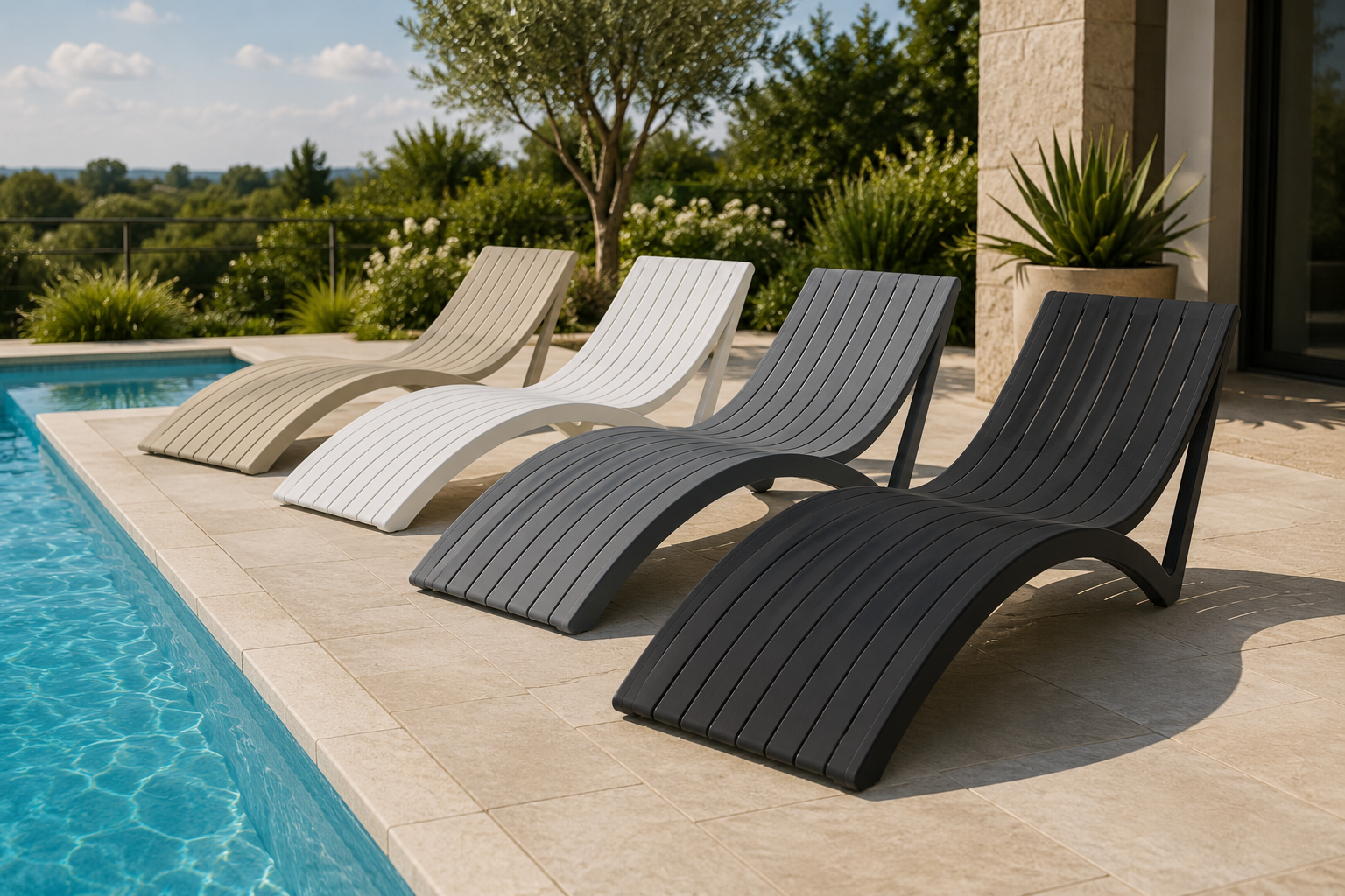 Waterproof sunlounge, Resin Sunlounge, Slim Sunlounge, Wave Sunlounge, Plastic Sunlounge, Curved Sunlounge, Waterproof sunlounger, resin sunlounger, wave sunlounger, plastic sunlounger, curved sunlounger