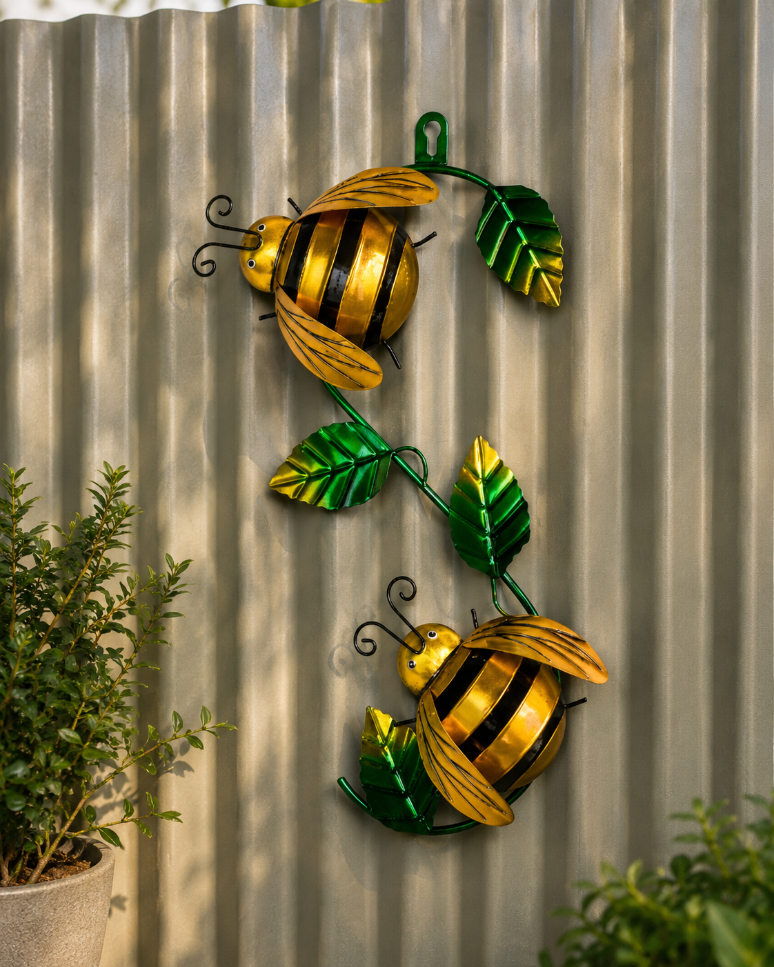 Bees on leaves metal wall art, metal wall art, the outdoor scene, somerton park sa