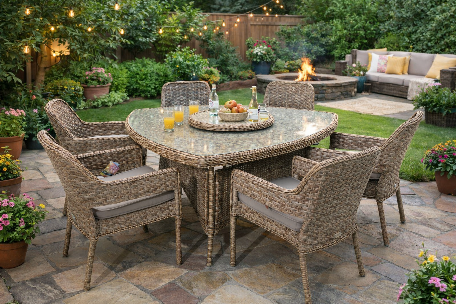 fremont dining setting, triangle dining setting, wicker dining setting, the outdoor scene, somerton park sa