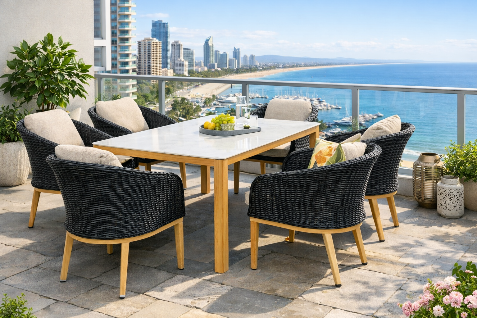 park orchards dining setting, triangle dining setting, wicker dining setting, the outdoor scene, somerton park sa