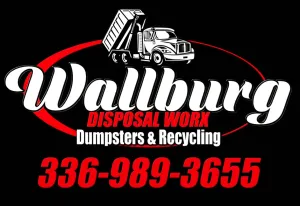 The logo for wallburg disposal work dumpsters and recycling.