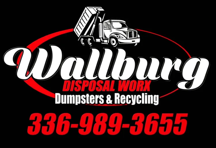 The logo for wallburg disposal work dumpsters and recycling.