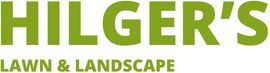 HILGER’S Lawn & Landscape logo in bright green text on a white background