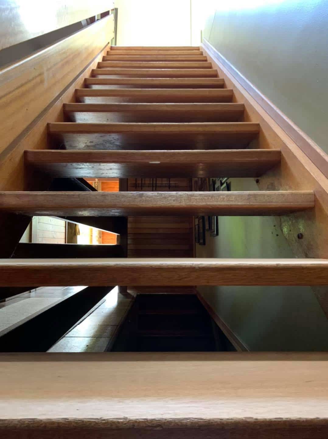 Eleven See Through Wooden Stairs with Walls on Either Side — Floor Sanding in Kearneys Spring, QLD