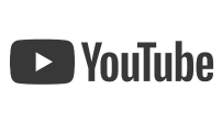 YouTube logo: black play button inside a rounded rectangle, next to the word