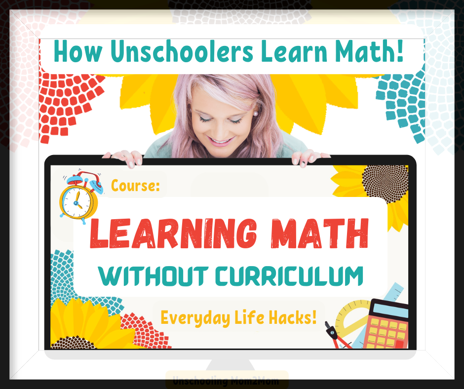 Woman smiling above a screen displaying math course