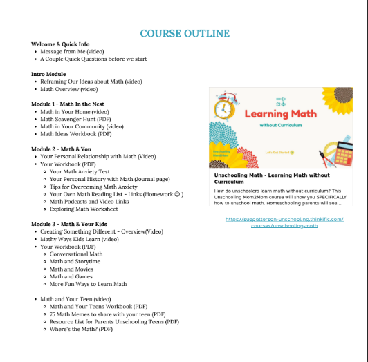 Course outline for