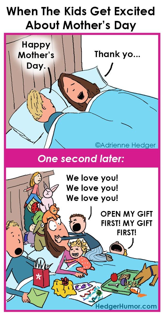 Cartoon: Mother in bed gets