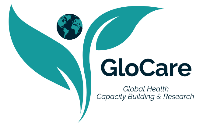 A logo for glocare global health capacity building and research