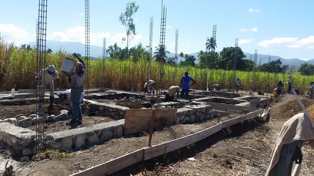 Noyau school foundation and wall preparation.