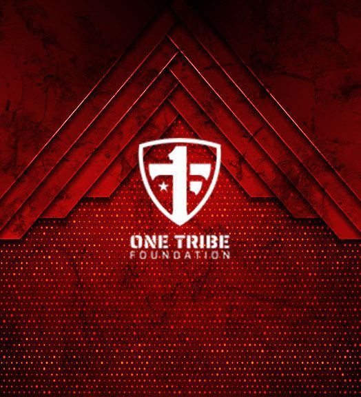 Red background with white shield logo;