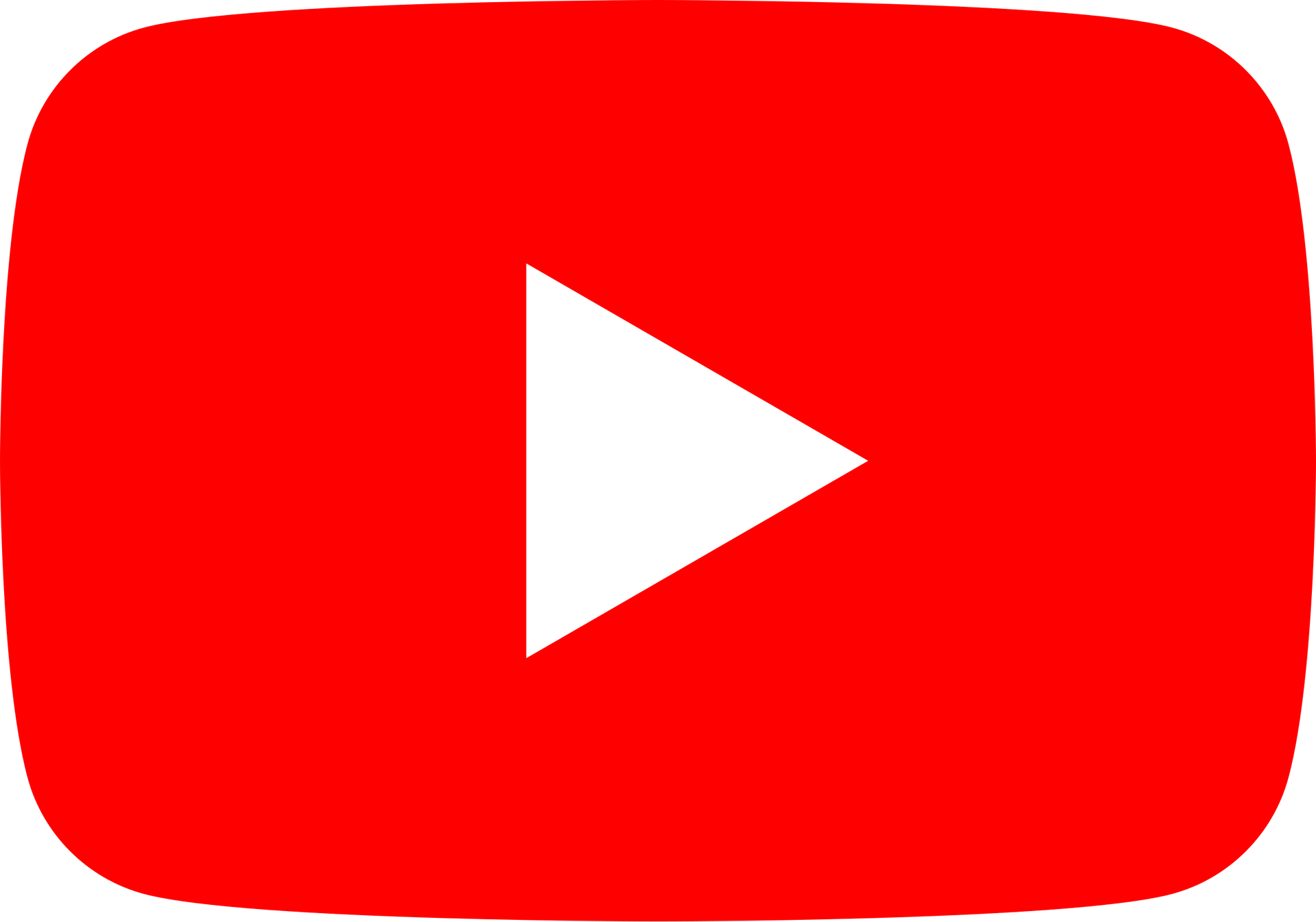 YouTube logo: Red square with rounded corners, white triangle play button.