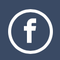 Facebook logo: white lowercase “f” in a blue circle on a dark blue background