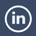LinkedIn logo: white “in” in a circle on a dark blue background