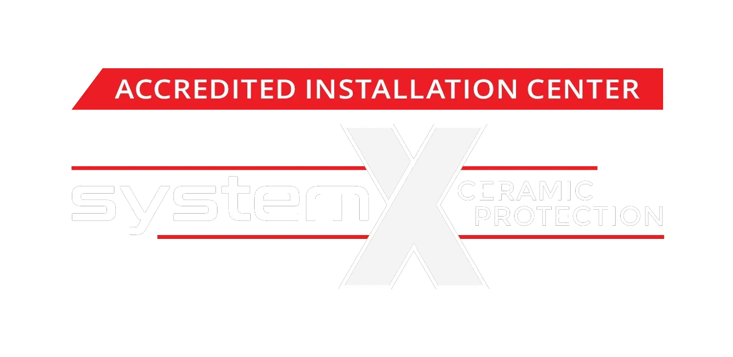 A logo for an accredited installation center for security protection.