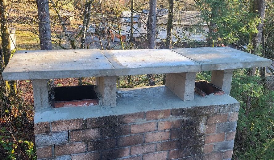 Triple Chimney Cap Installed