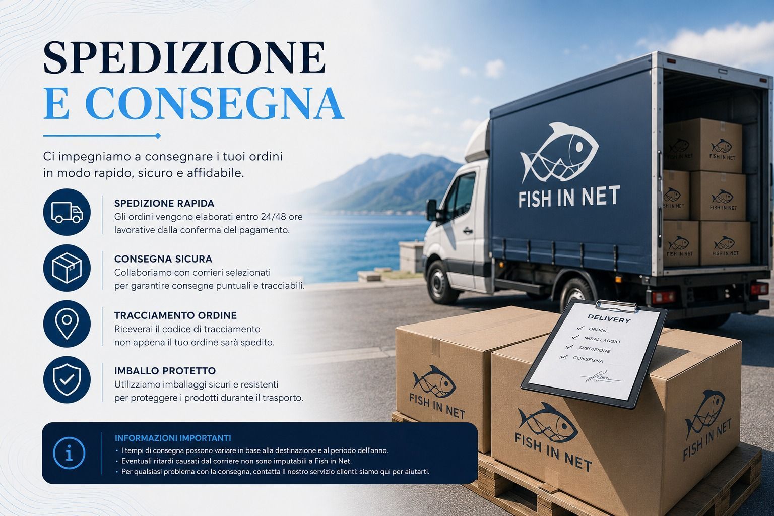 Spedizione e consegna di pesci ornamentali, piante e acquari