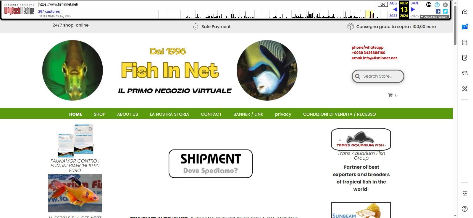 Evoluzione di Fish In Net negli anni - tappa della nostra storia