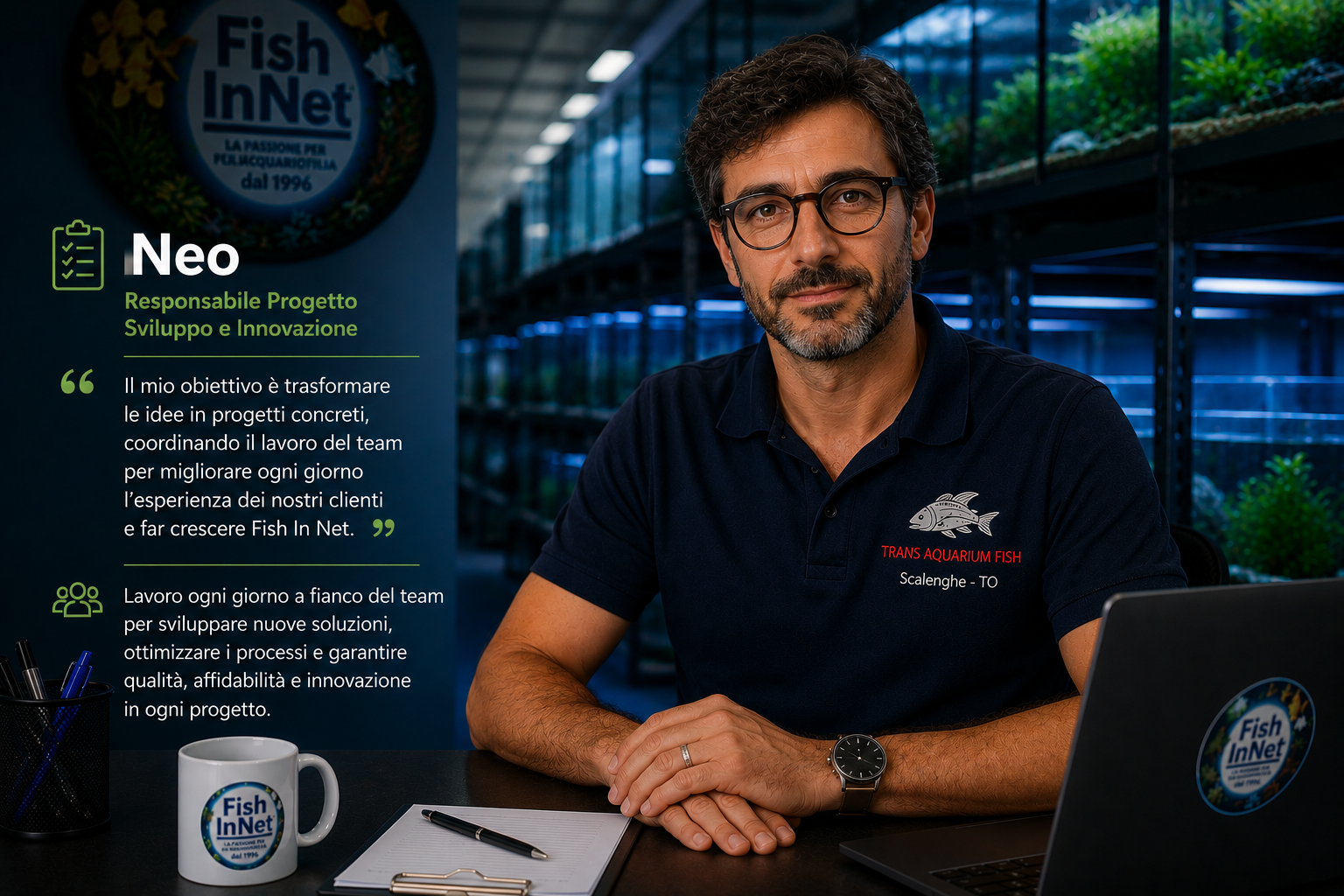 Neo - assistente AI Fish In Net per contenuti e supporto acquariofilo
