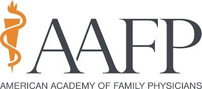 AAFP logo with an orange staff of Asclepius and the text 