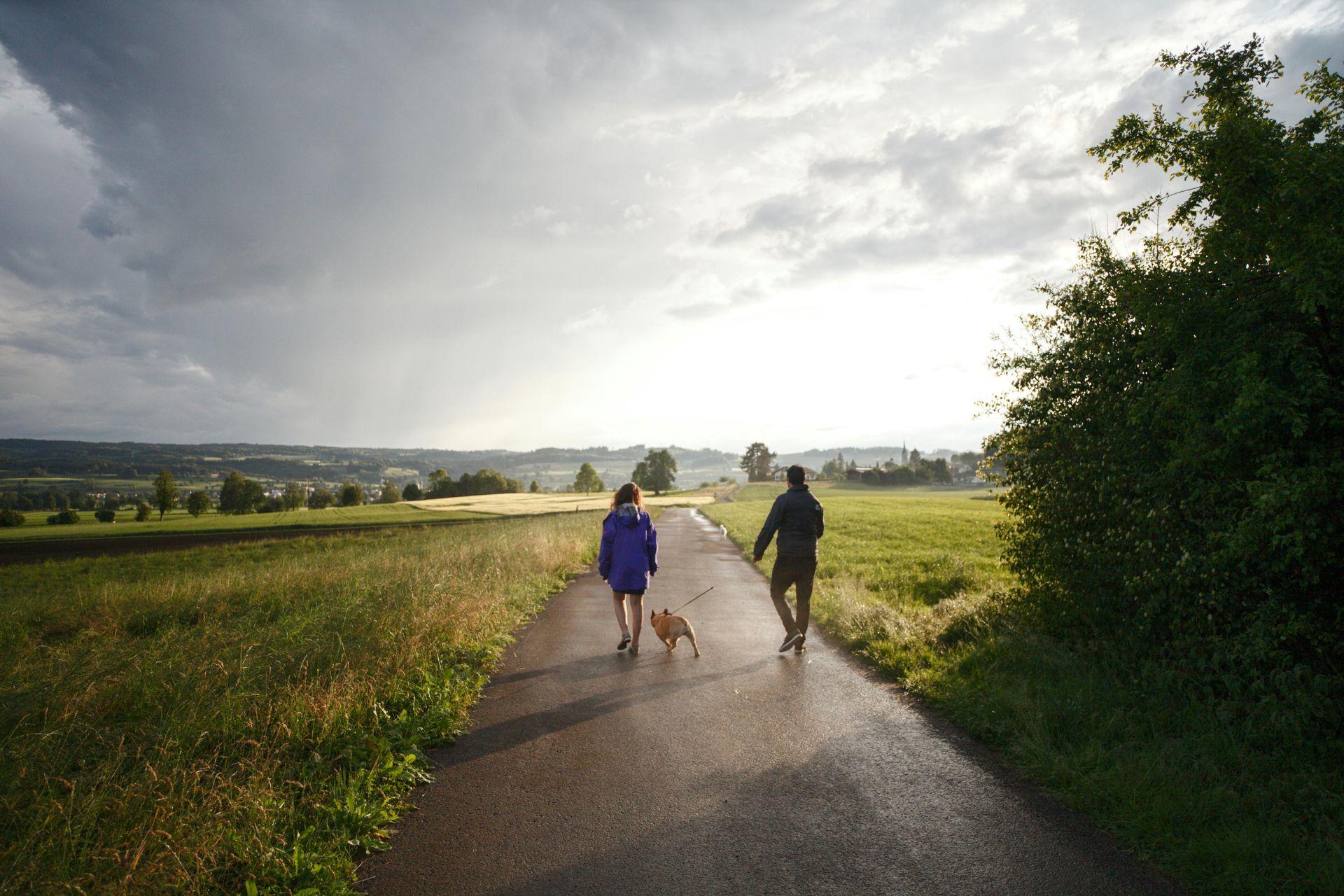 Couple walking on path
