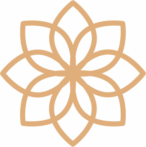A drawing of a flower made of lines on a white background.