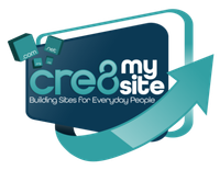 CreateMySite logo with teal arrow and tagline “Building Sites For Everyday People”