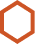 Orange hexagon logo with a white center and black outline