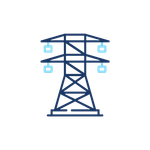 Ein Symbol eines Strommasts.